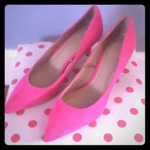 H&M pink suede heels - please read description.